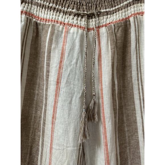 Vanilla Star Wide Leg Striped Smocked Waist Casual Pants Size L NWOT - Picture 5 of 7